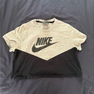 Nike Black and Gray Crop Top